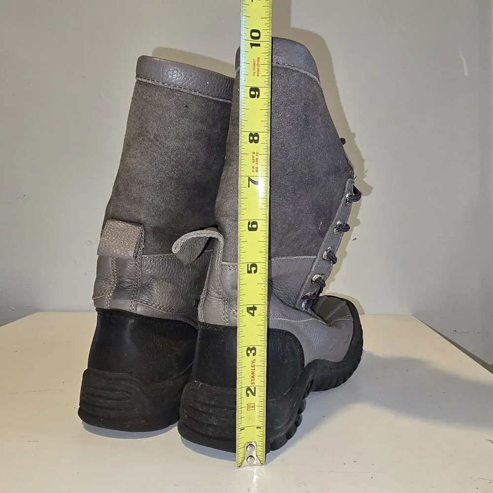 UGG Adirondack II Womens Grey Leather Sheep Boots Event VIBRAM OUTSOLES Size 5